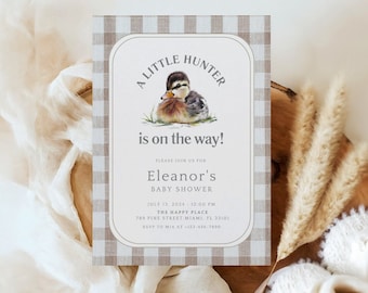 Duck Hunting Baby Shower Invitation, Baby Shower Invitation With Mallard Ducks, Mallard Ducks Hunt Baby Shower Invite, Duck Baby Shower Invi