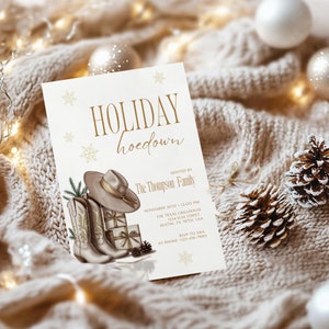 Western Christmas party invitation template cowboy Christmas party invite barn holiday party invitation template printable holiday invites