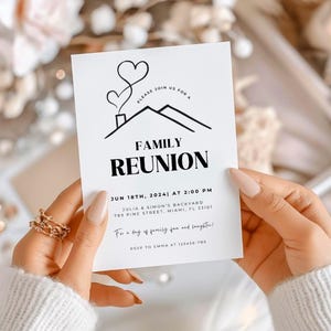 Family Reunion Picnic Invitation BBQ Party Invite Personalized Family Reunion Invite Simple Family Party Template Editable Download