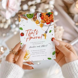 That's Amore Engagement Party Invitation Pizza Bridal Shower Wedding Shower Invite Italian Theme Editable Template That's Amore Party