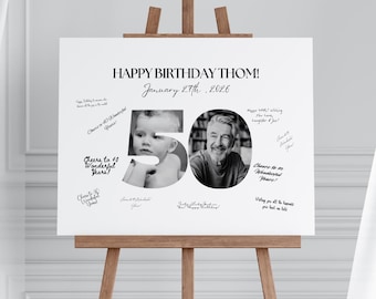 50th Birthday Signature Board, 50th Birthday Guest Sign Poster, 50th Birthday Photo Sign, 50th Birthday Guest Book, Things We Love About You
