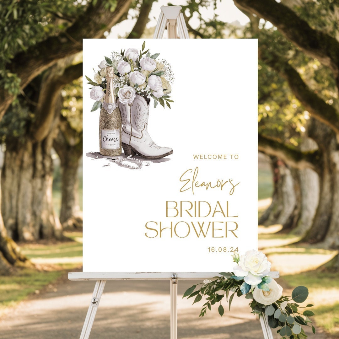 Boots and Bubbly Bridal Shower Welcome Sign, Welcome Sign for Bridal Shower  Boots and Bubbly, Champagne Theme Cowgirl Rustic Western Country - Etsy  Israel, image size:1080x1080