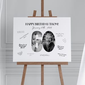 60th Birthday Signature Board, 60th Birthday Guest Sign Poster, 60th Birthday Photo Sign, 60th Birthday Guest Book, Things We Love About You