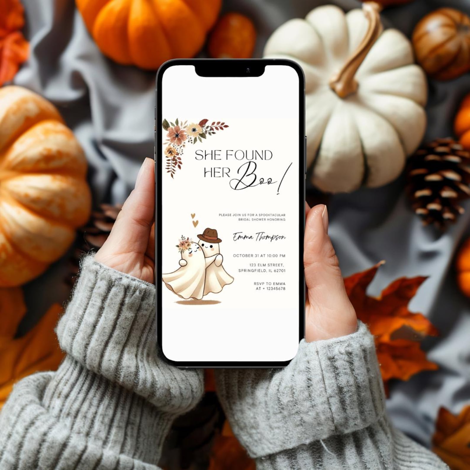 She Found Her Boo Bridal Shower Invitation Editable Halloween Invite ...