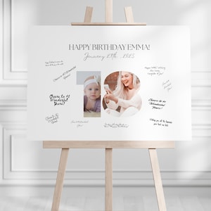 Editable 18th Birthday Signature Board Printable, 18th Birthday Welcome Sign, Minimal 18th Birthday Photo Sign, 18th Birthday Photo Board