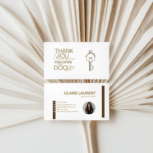 Druckvorlage Danksagung, Realtor, Vorlage für das Hochzeitsdesign, anpassbare Karte für Makler, Sofort-Download: Dankeschön-Karte zum Abschlusstag