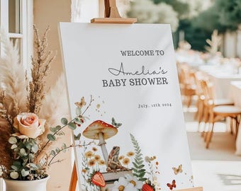 Welcome To Baby Shower Signs Mushroom, Mushroom Baby Shower Welcome Sign, Forest Mushroom Baby Shower Welcome Sign, Forest Toadstool Poster