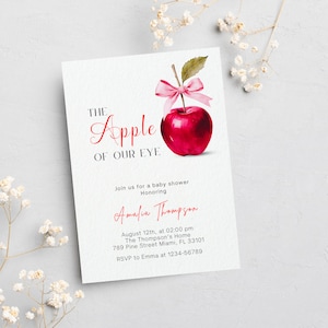 Fall Baby Shower Invitation Apple, Apple Of Our Eye Baby Shower Invitation Template, Apple Baby Shower invite,  Apple Orchard Baby Shower
