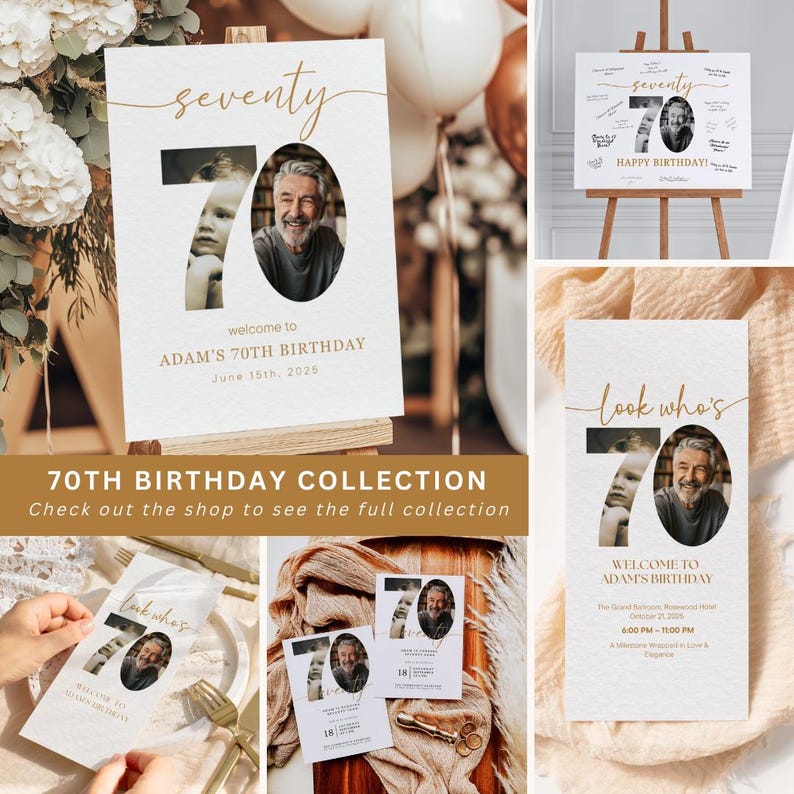 70th Birthday Dinner Program With Photo, Look Who’s 70 Template ...