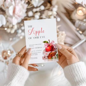 Apple of Our Eye Baby Shower Invitation Template (Digital Download)