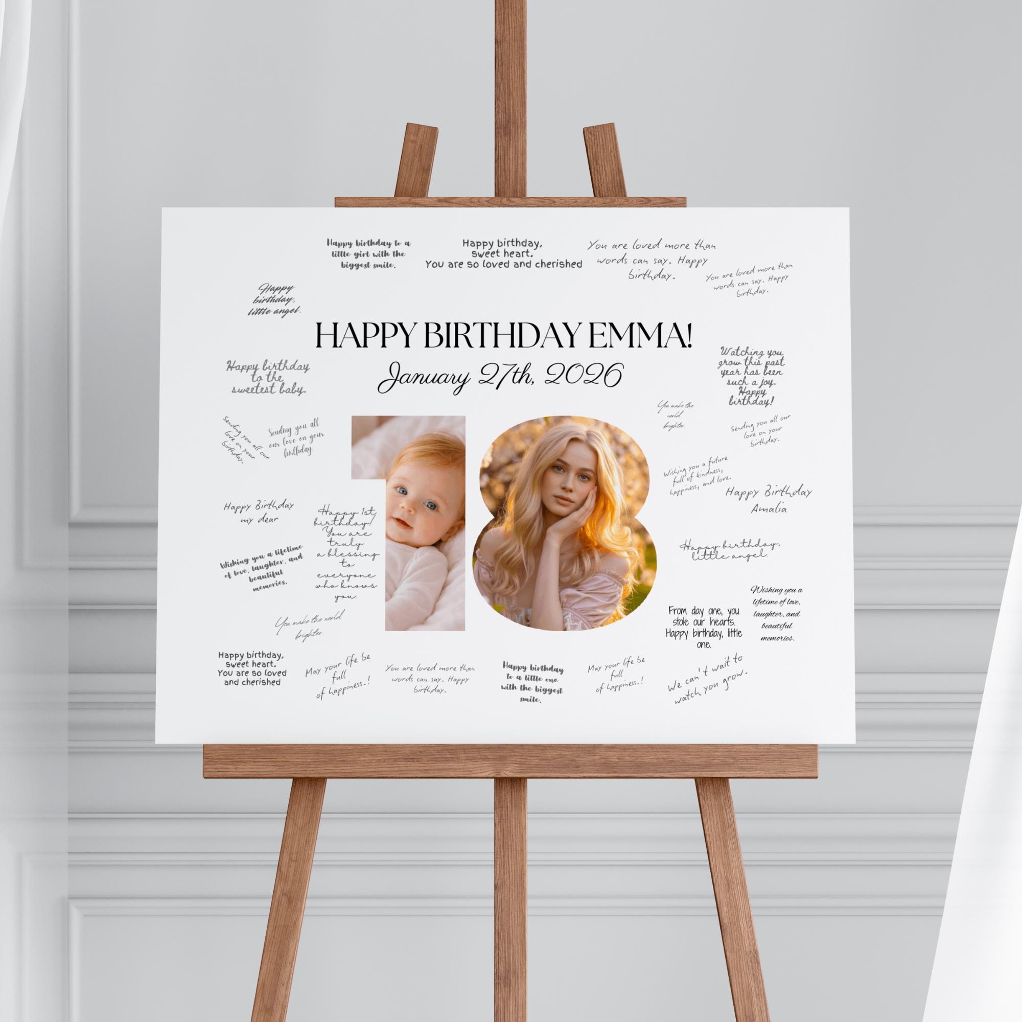 Editable 18th Birthday Signature Board Printable, 18th Birthday Welcome ...