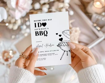 Bbq And Brews Before I Do, I Do BBQ Engagement Party Invitation, Editable BBQ and Brews Invitation Template, Backyard BBQ Celebration