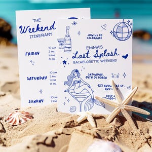 Last Splash Bachelorette Weekend Invite, Editable Beach Bachelorette Party, Coastal Bachelorette Invitation, Digital Beach Itinerary Templat