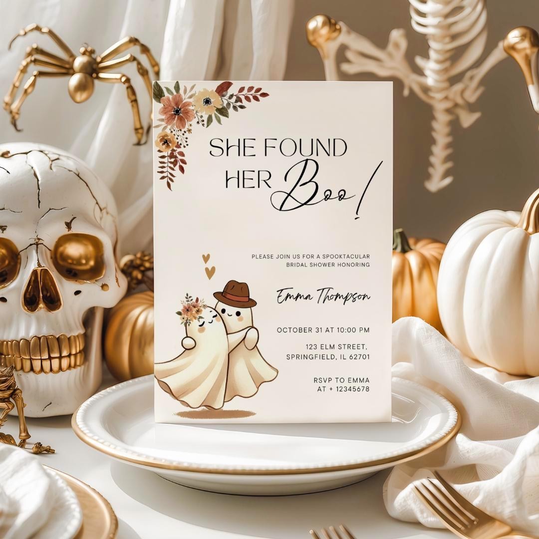 She Found Her Boo Bridal Shower Invitation Editable Halloween Invite ...