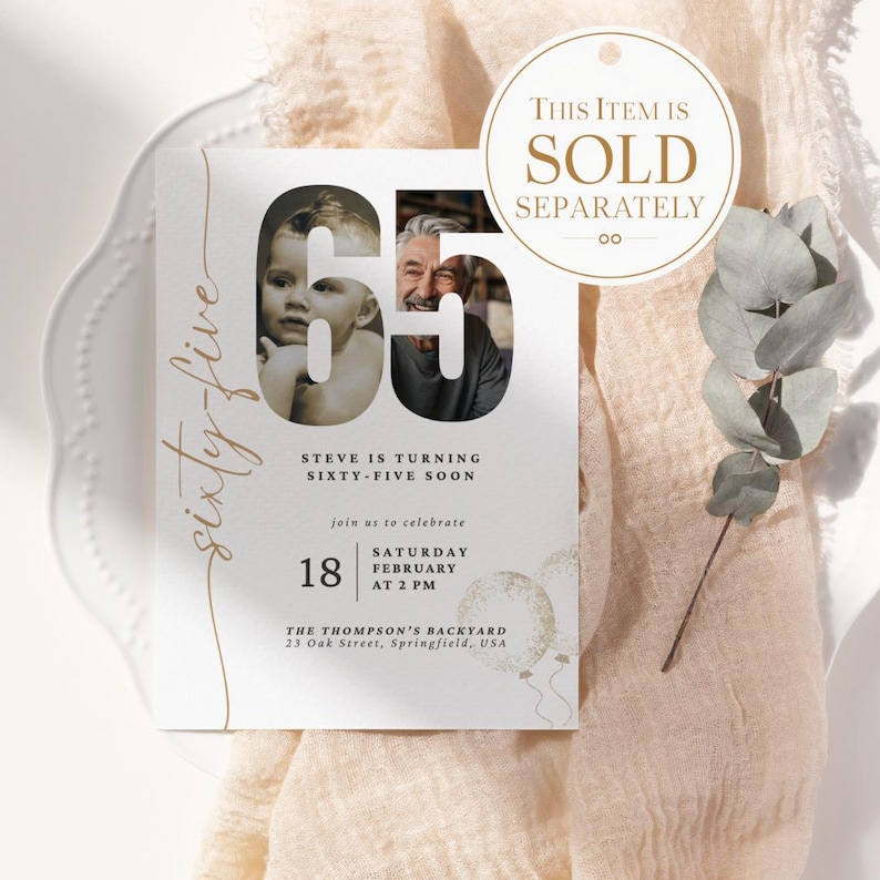 65th Birthday 4x9 Menu Card Template Editable Look Who's 65 Dinner Menu ...