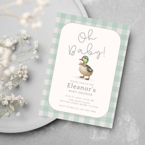 Duck Baby Shower Invitation, Mallard Duck Baby Shower Invite Template,
Duck Hunting Invitation, DIGITAL DOWNLOAD