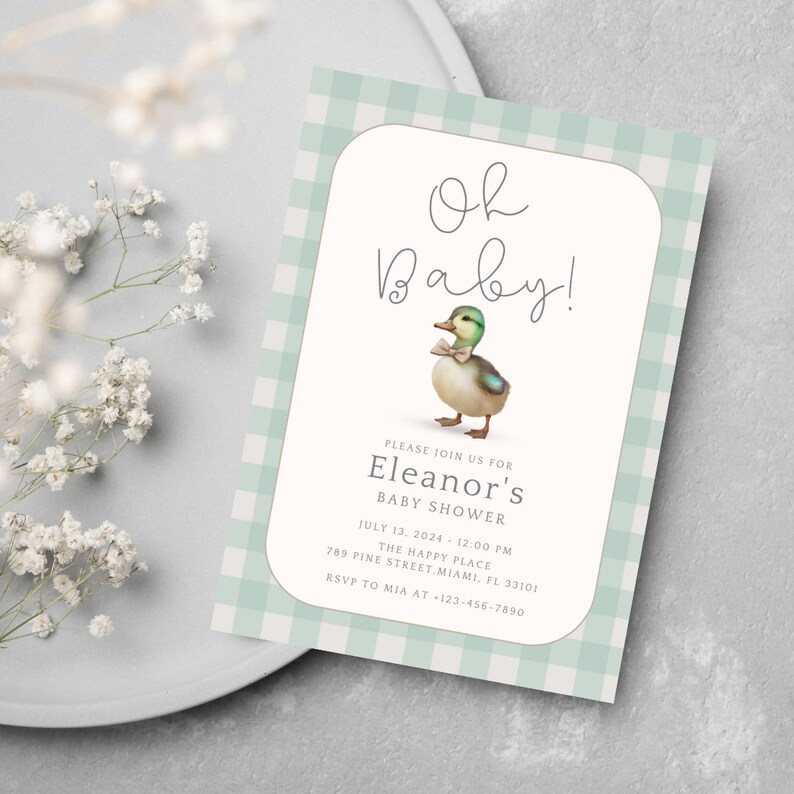 Duck Baby Shower Invitation, Mallard Duck Baby Shower Invite Template,
Duck Hunting Invitation, DIGITAL DOWNLOAD