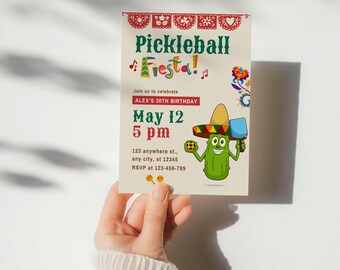 Pickleball Birthday Invitation | Editable Fiesta Template (Canva)