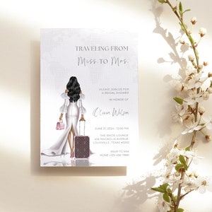 Traveling From Miss To Mrs Bridal Shower Invitation, Bridal Shower Invitations Traveling From Miss To Mrs, Travel Bridal Shower Invitation
