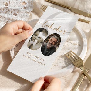 Editable 60th Birthday Menu Card Template, Look Who's 60 Birthday Menu Invitation, 60th Birthday Dinner Menu, Personalized Menu with Photo