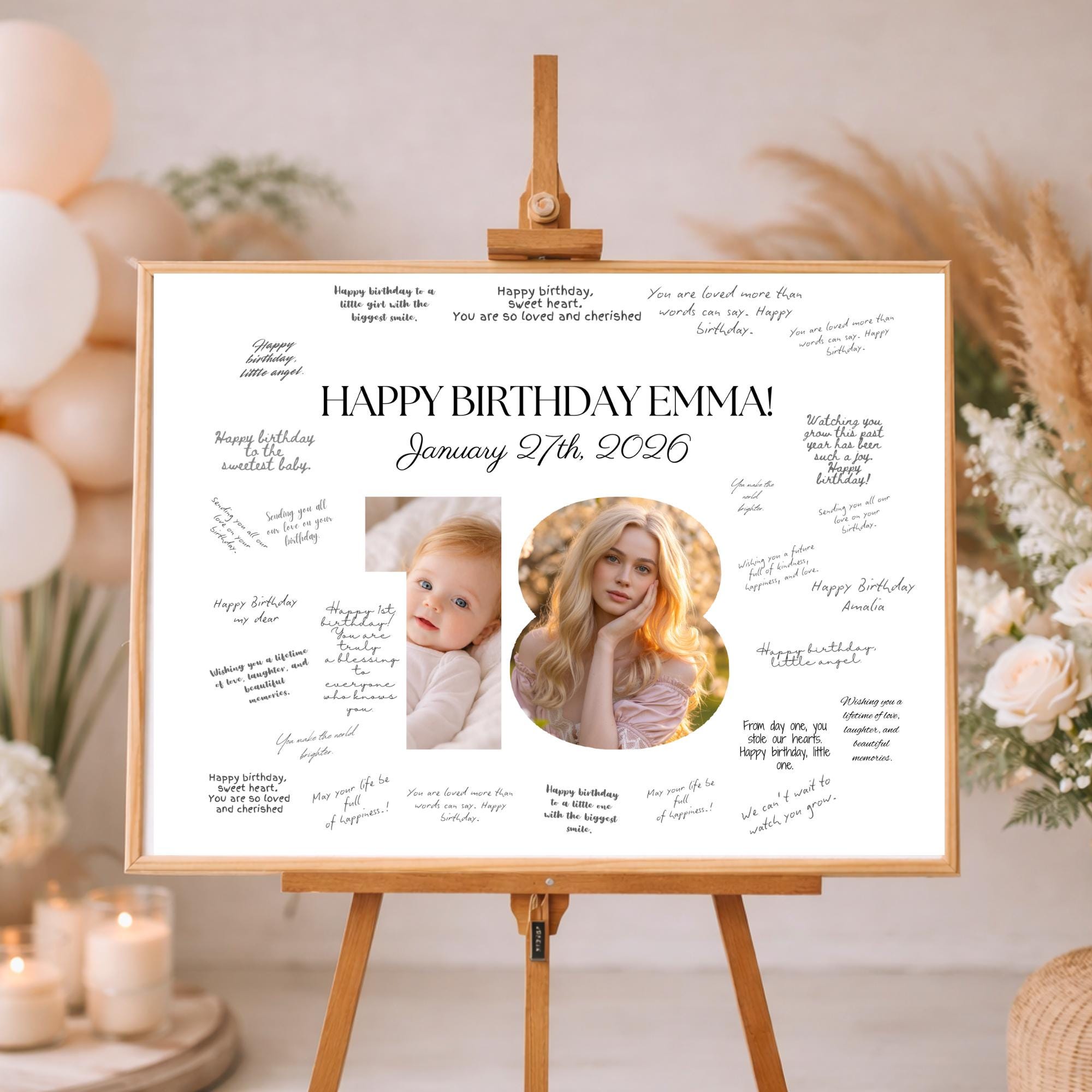Editable 18th Birthday Signature Board Printable, 18th Birthday Welcome ...