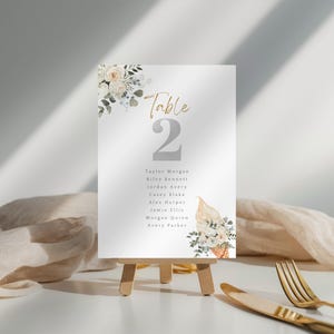 Boho Floral Seating Chart Card, Wildflower Wedding Seating Chart, Editable Wedding Seating Chart Cards Printed, Instant Digital Download
