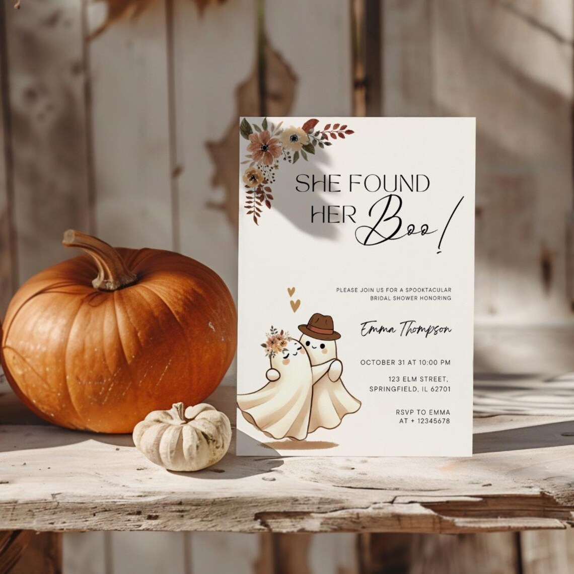 She Found Her Boo Bridal Shower Invitation Editable Halloween Invite ...