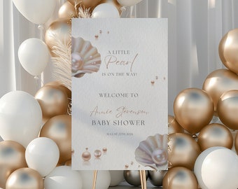 Under The Sea Baby Shower Welcome Sign, Ocean & Sea Baby Shower Welcome Sign, Little Pearl Baby Shower Welcome Sign, Ocean Baby Shower Poste