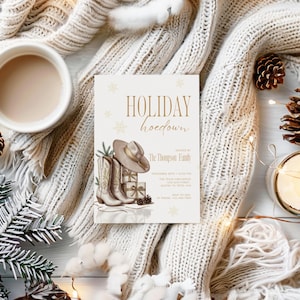 western christmas, cowboy christmas, cowboy snowman card, cowboy snowman, western snowman, western invites, cowboy party invite, western party invite, western holiday, christmas cards, barn holiday party, western holiday card, western santa