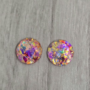 Pendientes de estrella de fuego / Pendientes iridiscentes / Pendientes iridiscentes facetados / Pendientes holográficos / Pendientes iridiscentes hechos a mano