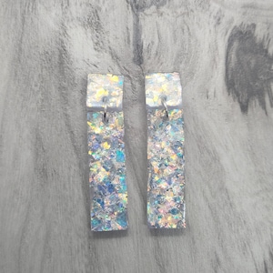 Iridescent Earrings. Dangle Earrings. Resin Iridescent Earrings. Resin Earrings. Iridescent Dangle Earrings. Holographic Earrings.