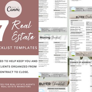 Sellers / Buyers Real Estate Checklist Bundle, Prep - Listing Template, Closing Day Checklist , Editable Digital Real Estate Marketing