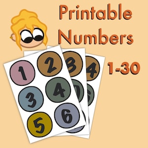 Ensemble de numéros de classe 1-30, cercles de nombres, nombres colorés, nombres imprimables
