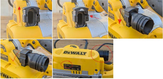 Dewalt DW433 DW432 Belt Sander to Airlock Compatible Vacuum Hose