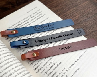 Leather Bookmark Personalized Quote for Dad or Grandpa, Custom Engraved Father’s Day Gift
