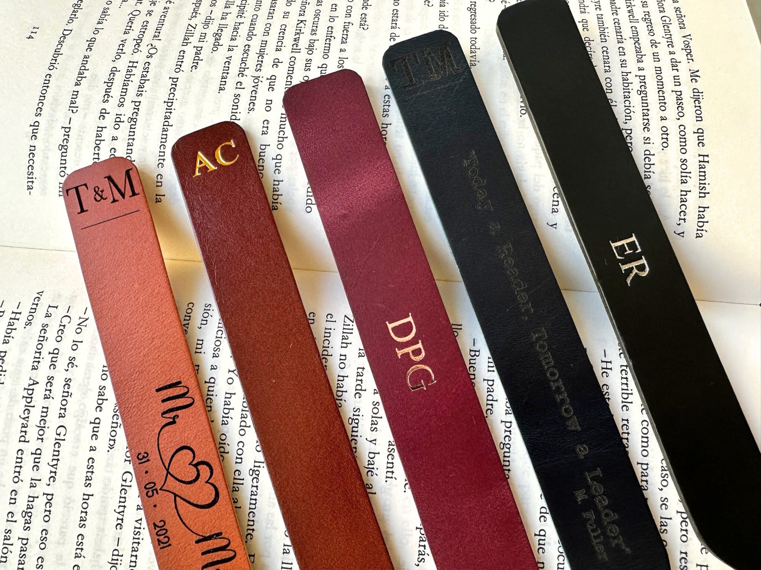 Personalized Leather Bookmark, Custom Anniversary Gift - Etsy