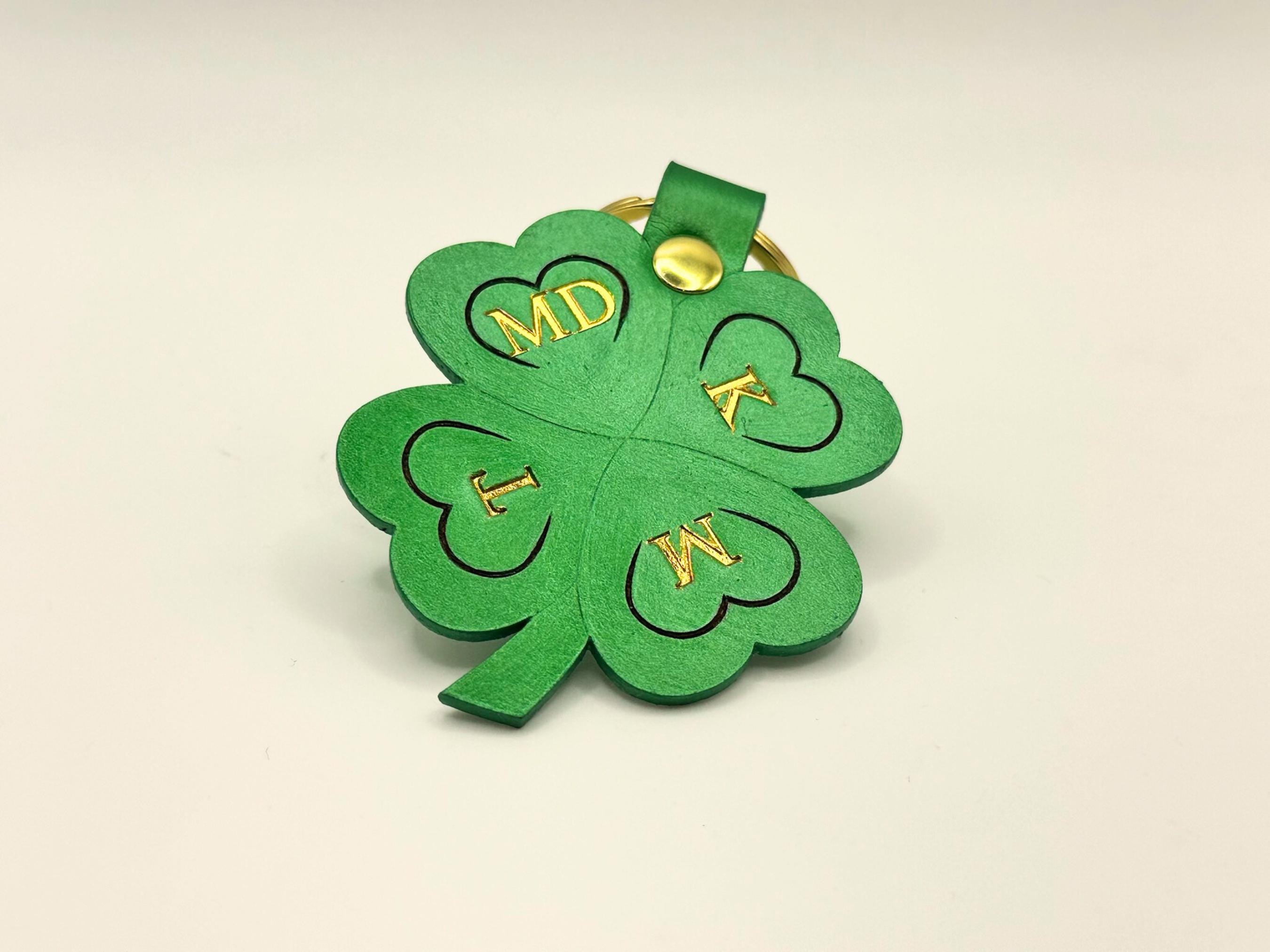 Portachiavi Portafortuna Trifoglio Verde – Regalo San Patrizio Per Donne – Inciso 'May Good Luck Be With You...'