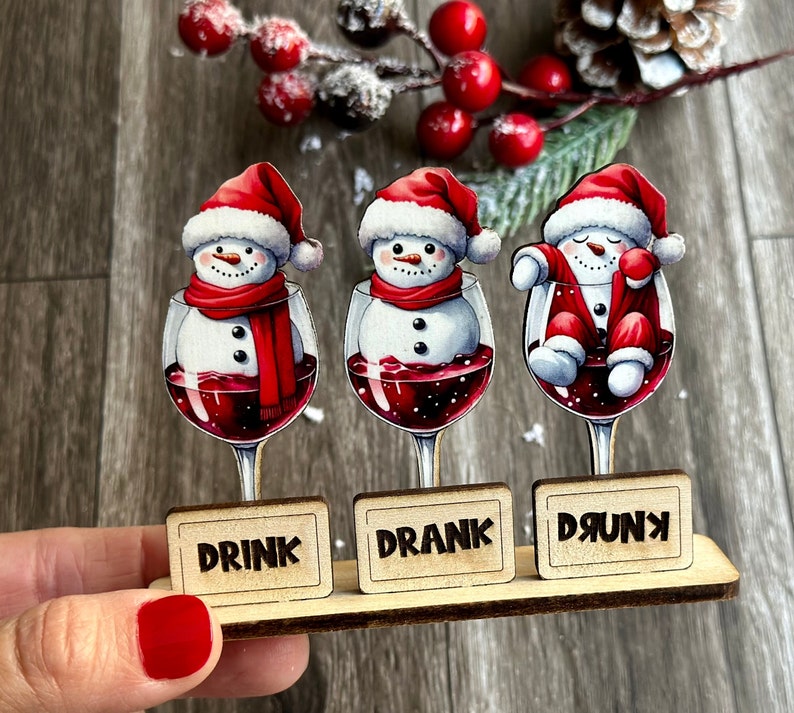 Funny Christmas Gifts, Wine Lovers Gift, Drink Drank Drunk Christmas