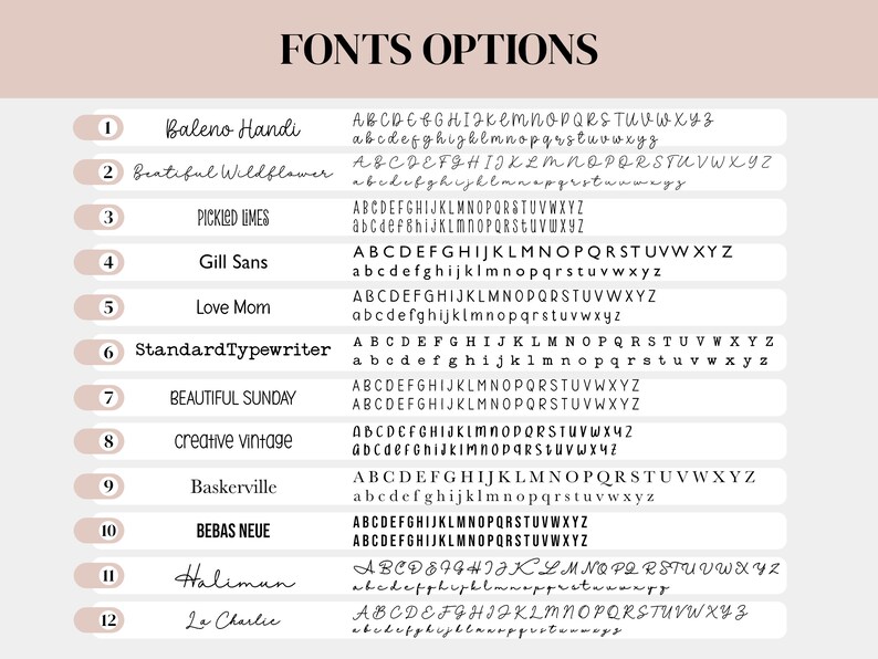 fonts options