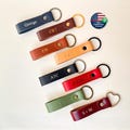 Custom Leather Keychain for Woman and Men with Embossed Initials, Personalized Gift Handmade Leather Key Holder Monogrammed for Him and Her product logo