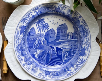 Spode Blue Italian Dinner Plates Per plate Fine Earthenware, Made in England, Dishwasher Safe (Blue/White) Cabbage plate not included.