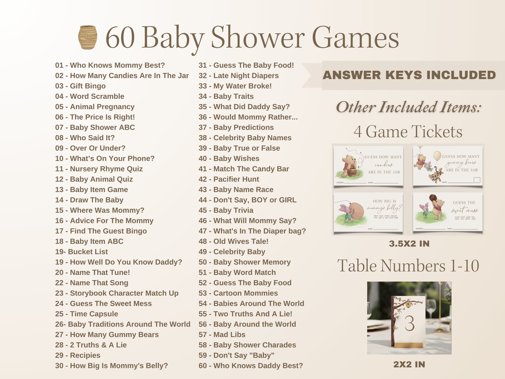 Classic Winnie the Pooh Baby Shower Game Bundle Vintage Winnie Pooh ...