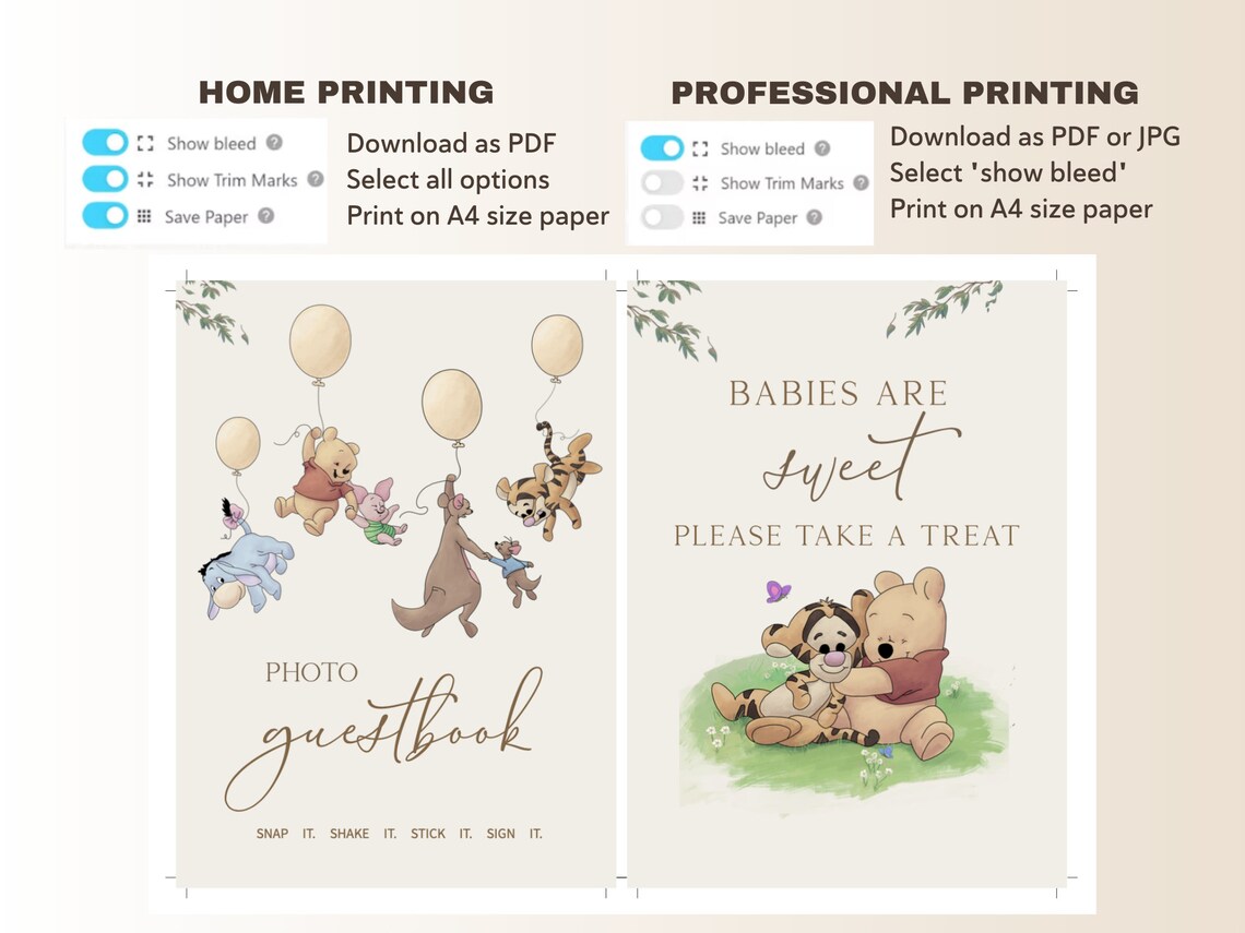 Classic Winnie the Pooh Favor Tag, Winnie the Pooh Baby Shower, Favor ...