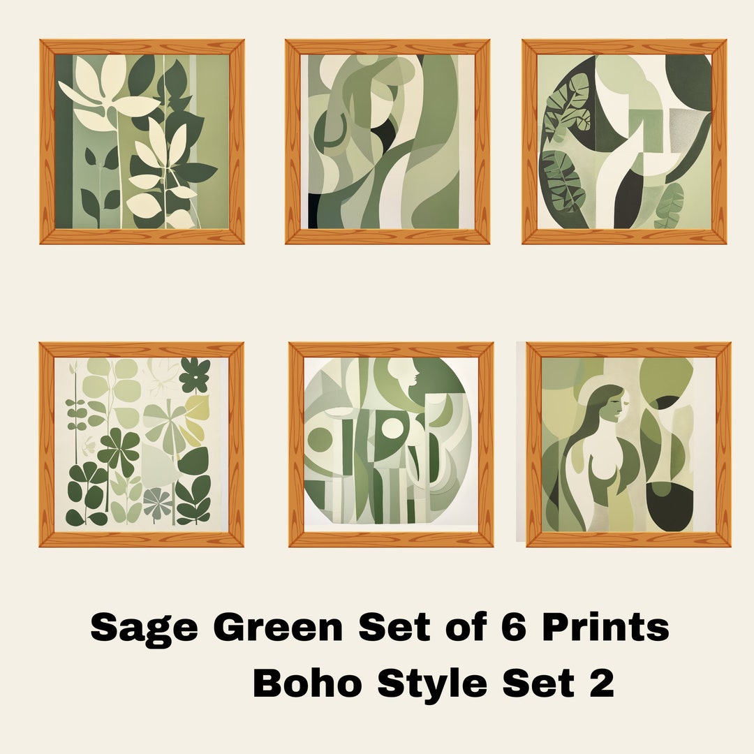 PRINTABLE Boho Wall Art Sage Green Wall Art Minimalist Wall Etsy