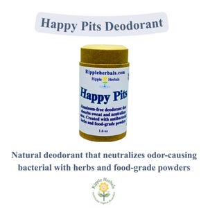 Happy Pits Natural Deodorant ~ Aluminum-free ~ Absorbs Sweat Naturally ~ Antibacterial ~ Natural Essential Oils ~ Clean-scent