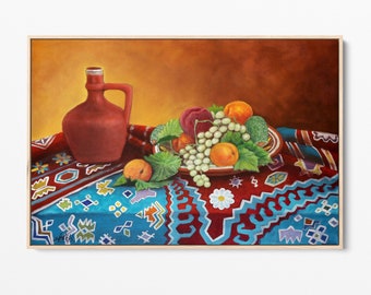 Vintage stilleven | Afdrukbaar schilderij | wanddecoratie | Digitale kunst | Afdrukbare muurkunst | Stillevenkunst | Antieke stilleven fruitprint
