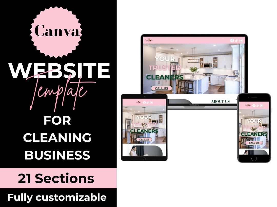 Cleaning Business Website Template Canva Website Template for Cleaners Cleaning Business Website Template Canva Website Template for Cleaners