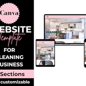 Cleaning Business Website Template | Canva Website Template For Cleaners | Cleaning Business Website