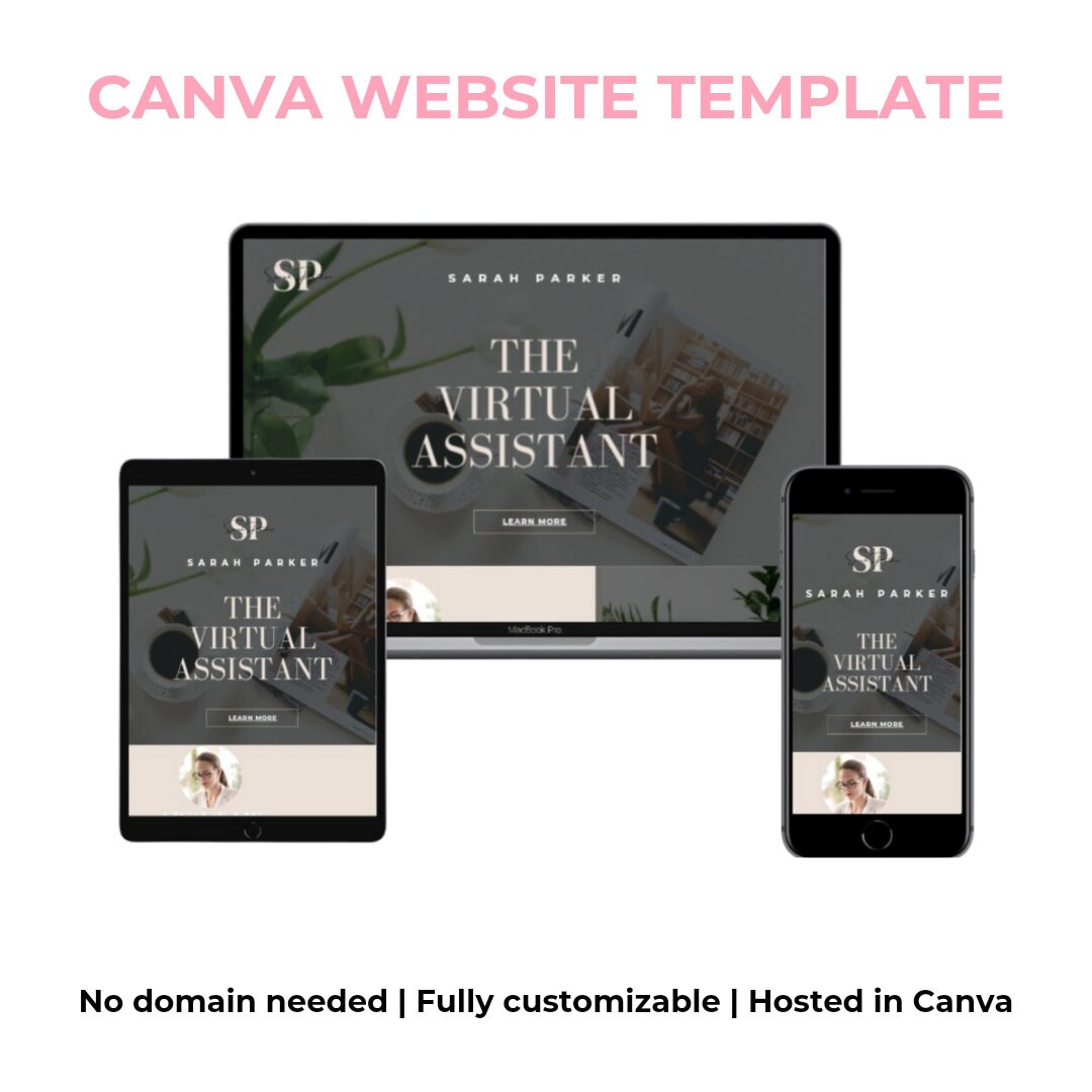 Virtual Assistant Website Template | Minimal Canva Website Template for ...
