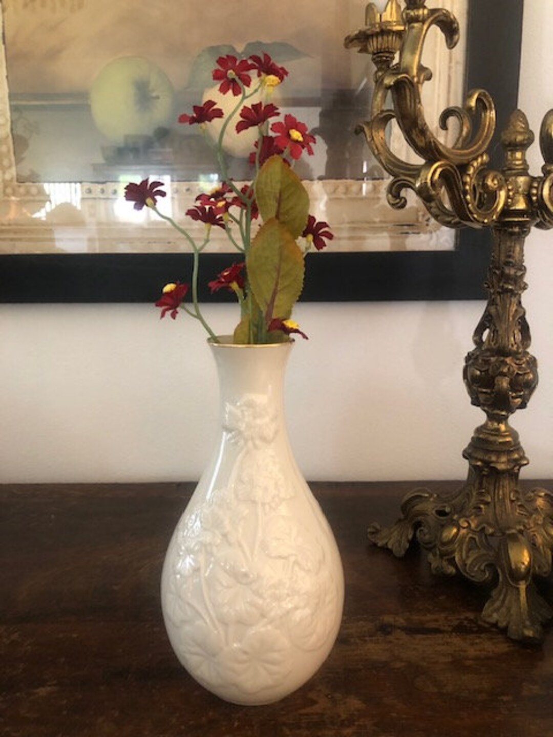 Vintage Lenox Countless Vase, Floral Vase, Ivory Vase, Gold Rim Vase Etsy